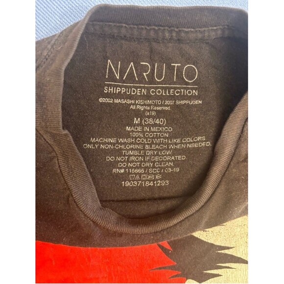 Vintage 2002 Naruto Graphic T-shirt Men's Size M Black and Red - Picture 5 of 7